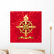 Ancient golden compass rose Wall Mural