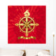 Ancient golden compass rose Wall Mural