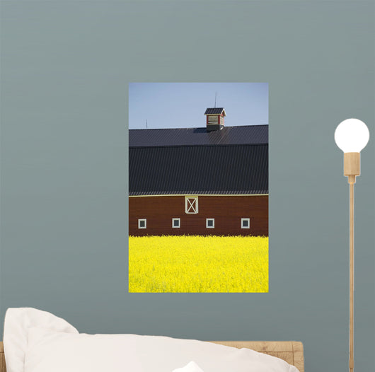 Front Of A Red Barn Wall Mural