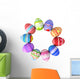 Colorful easter eggs circle Wall Decal