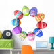 Colorful easter eggs circle Wall Decal
