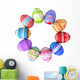 Colorful easter eggs circle Wall Decal