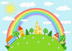 Baby landscape. Rainbow. Wall Mural