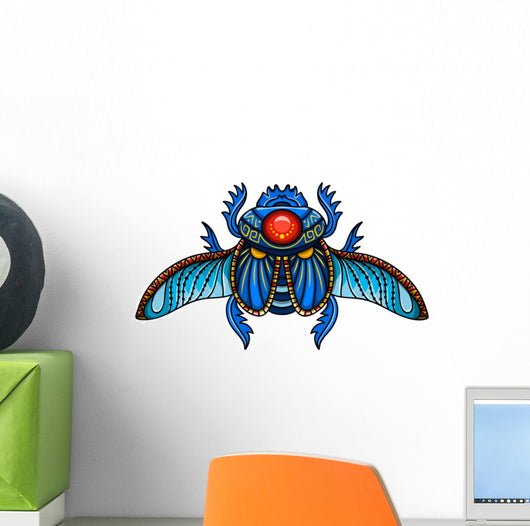 Blue Egyptian Scarab Wall Decal