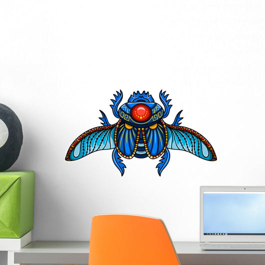 Blue Egyptian Scarab Wall Decal