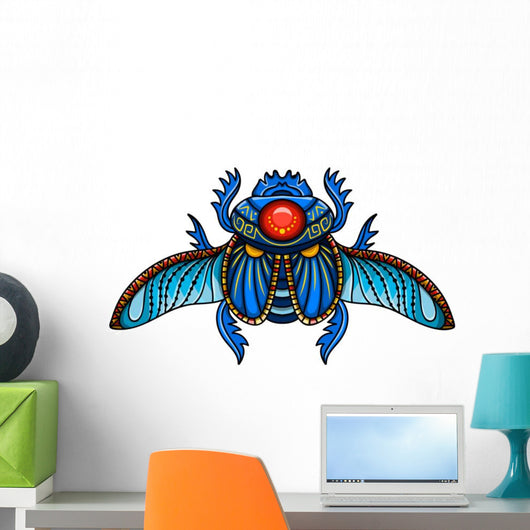 Blue Egyptian Scarab Wall Decal