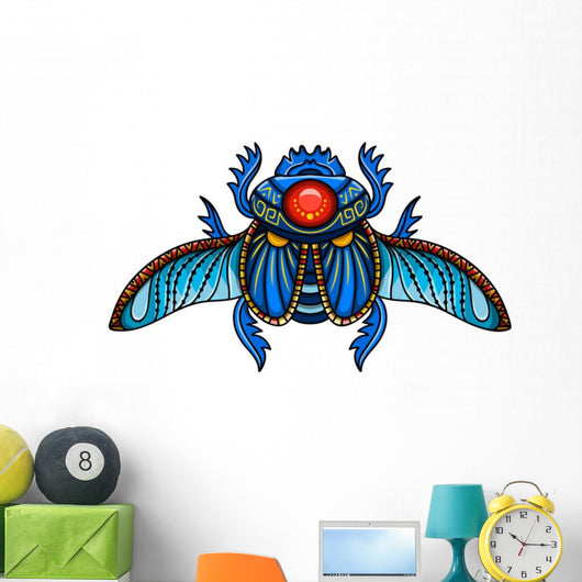 Blue Egyptian Scarab Wall Decal