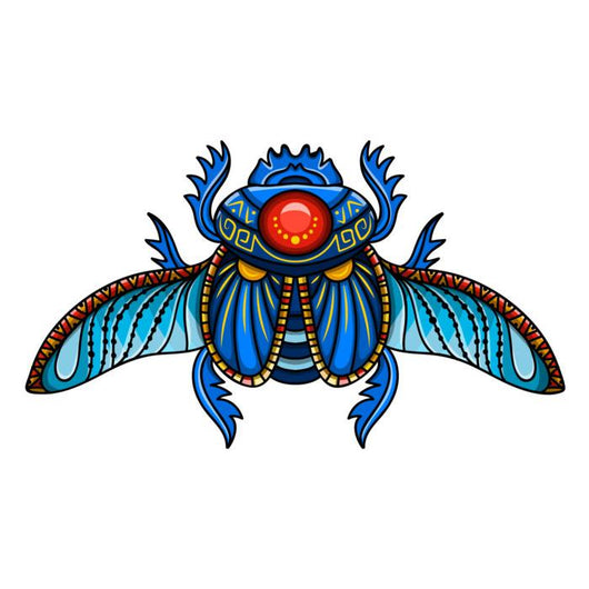 Blue Egyptian Scarab Wall Decal