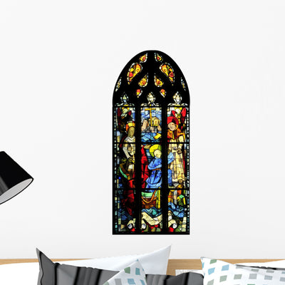Stained Glass St Vincent Wall Mural shown on a wall