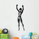Halloween Party Girl Skeleton Wall Decal