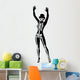 Halloween Party Girl Skeleton Wall Decal