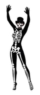 Halloween Party Girl Skeleton Wall Decal