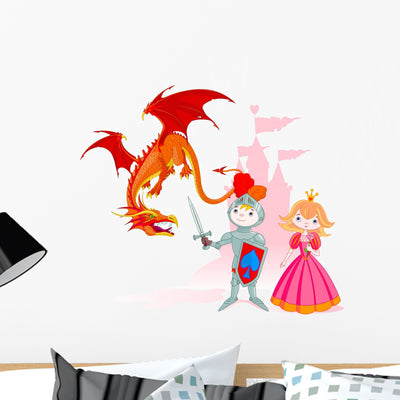 Brave Knight Wall Decal shown on a wall