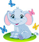 Baby Elephant Wall Decal