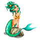 Sexy Mermaid with Green Wall Decal