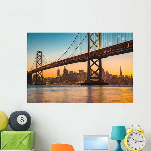 Golden Gate Bridge & San Francisco Skyline Close-up Wall Decal