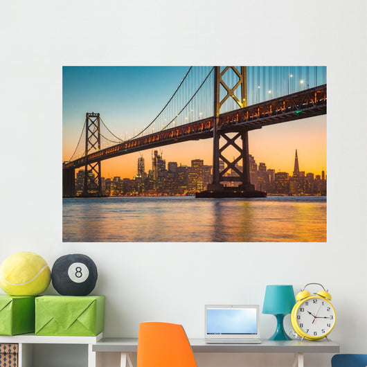 Golden Gate Bridge & San Francisco Skyline Close-up Wall Decal