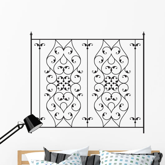 Wrought Iron Gate Door Wall Decal