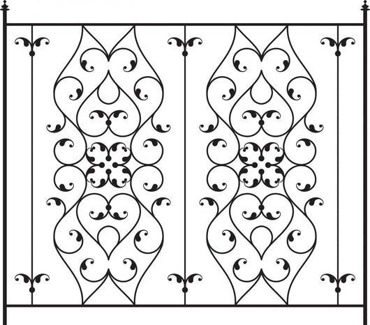 Wrought Iron Gate Door Wall Decal
