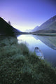Canoe Sits At Lake Side Kenai Mtns Sunrise Wall Mural