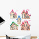 Watercolor Fairy-tale Village Town Wall Decal Sticker Set