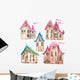 Watercolor Fairy-tale Village Town Wall Decal Sticker Set
