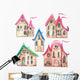 Watercolor Fairy-tale Village Town Wall Decal Sticker Set