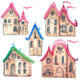 Watercolor Fairy-tale Village Town Wall Decal Sticker Set
