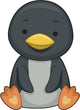 Penguin Sit Illustration Wall Decal