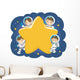 Stickman Kids Family Astronaut Wall Decal