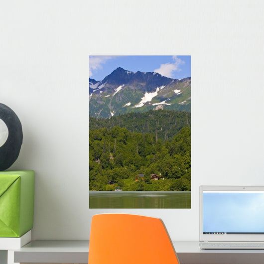 Scenic View Of Redoubt Bay Lodge On The Shore Of Big River Lakes Wall Mural
