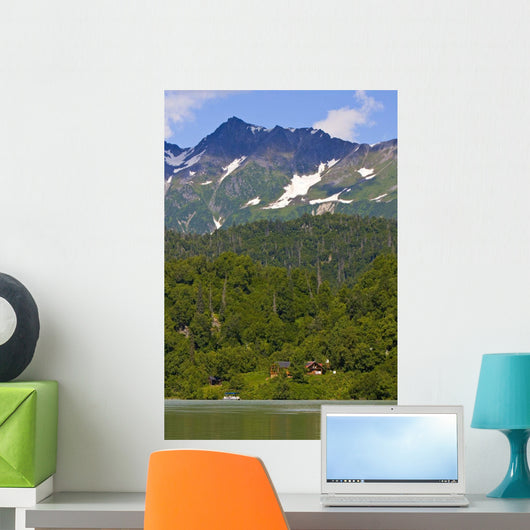 Scenic View Of Redoubt Bay Lodge On The Shore Of Big River Lakes Wall Mural