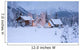 Two Snowcovered Homes In A Wintry Meadow At Dawn With Inside Lights On Wall Mural