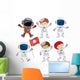 Set Astronaut Wall Decal Sticker Set