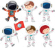 Set Astronaut Wall Decal Sticker Set