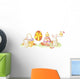 Easter bunny and chiken kawaii set Wall Decal