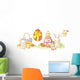 Easter bunny and chiken kawaii set Wall Decal