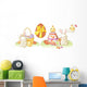 Easter bunny and chiken kawaii set Wall Decal