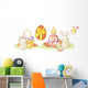 Easter bunny and chiken kawaii set Wall Decal