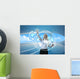 Attractive blonde on future background Wall Mural