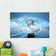 Attractive blonde on future background Wall Mural