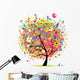 Happy Holiday Funny Tree With Baloons Wall Decal
