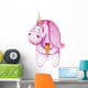 Chubby Pink Icecreme Unicorn Wall Decal