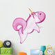 Chubby Pink Flying Unicorn Wall Decal
