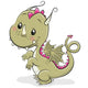Sweet Cute Cartoon Dragon Wall Decal