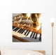 abstract musical background guitar trumpet and piano Wall Mural