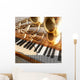 abstract musical background guitar trumpet and piano Wall Mural