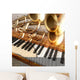 abstract musical background guitar trumpet and piano Wall Mural