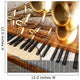 abstract musical background guitar trumpet and piano Wall Mural