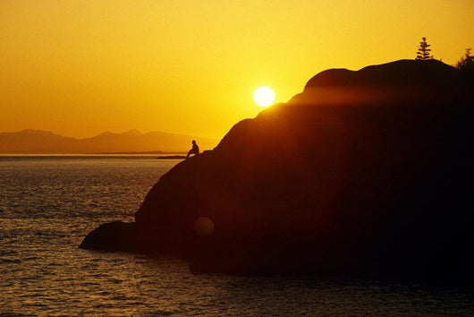 Silhouette Of Person On Rock Turnagain Arm Sc Ak Wall Mural